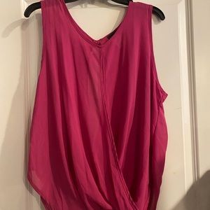 Fuchsia Criss Cross Blouse